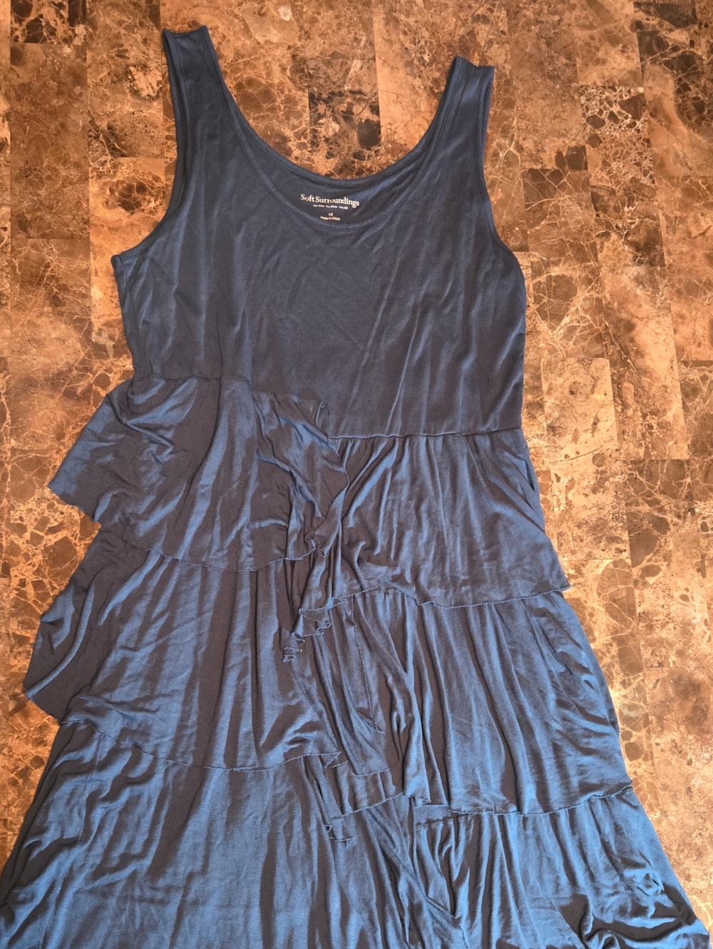 Soft Surroundings Teal Blue Sleeveless Maxi Dress Women's Size 1X